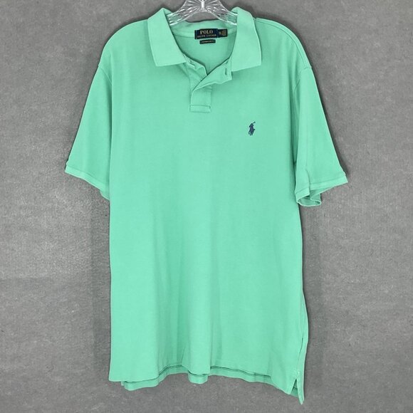 Polo Ralph Lauren Shirt Men 2XL Mint Green Slim Fit Short Sleeve Pony Preppy - Picture 1 of 12